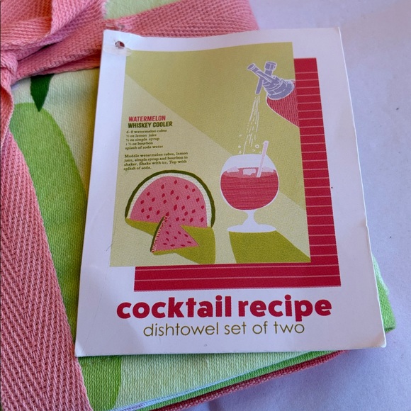 NWT cbasis Cocktail Recipe Dish Towels - Set of 2 - Picture 3 of 4